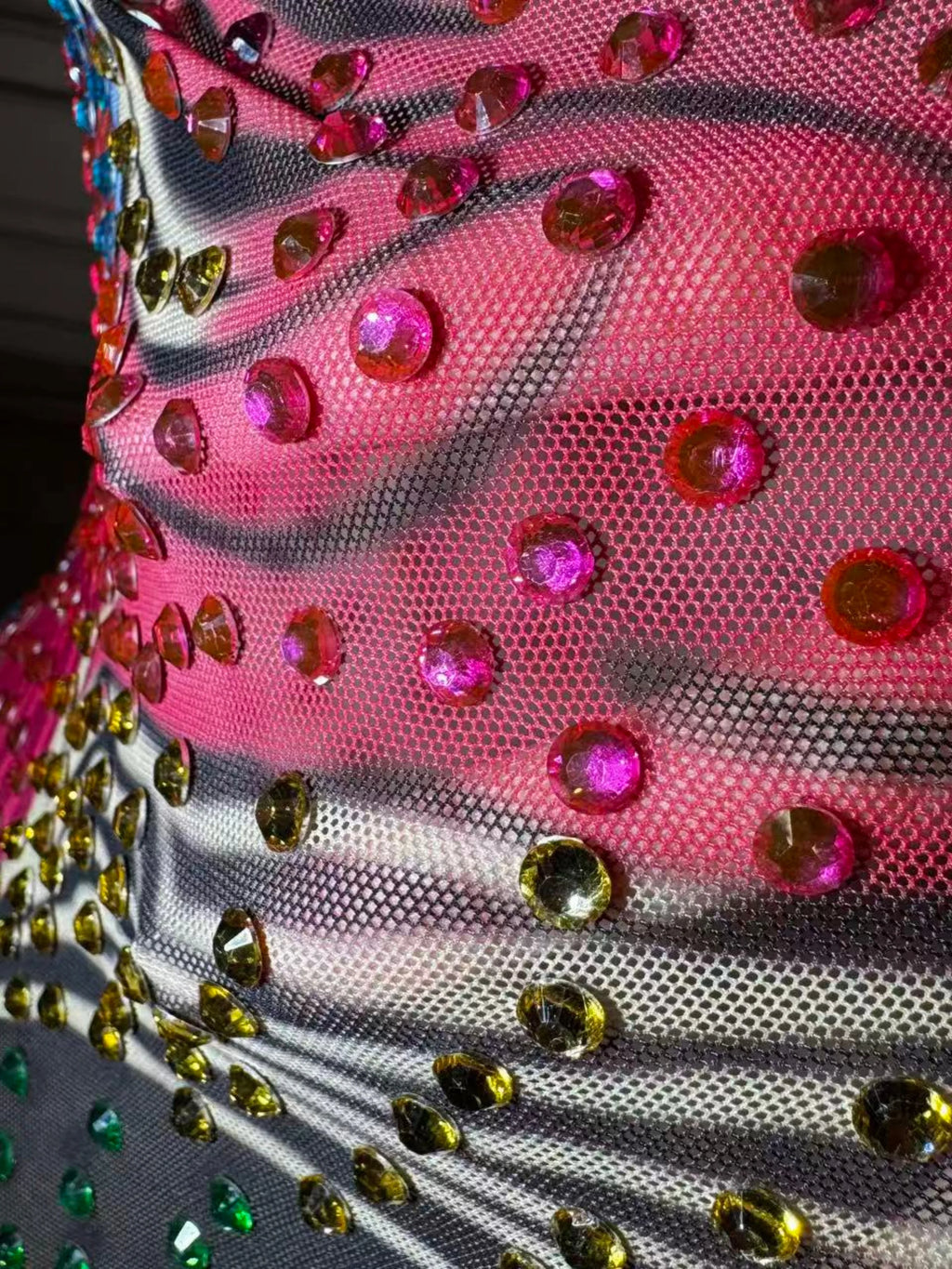 Opulent Crystal Women Sleeveless Sexy Bodycon Long Dress See Backless Shinning Chain Celebrate Bar Singer Performance Costume
