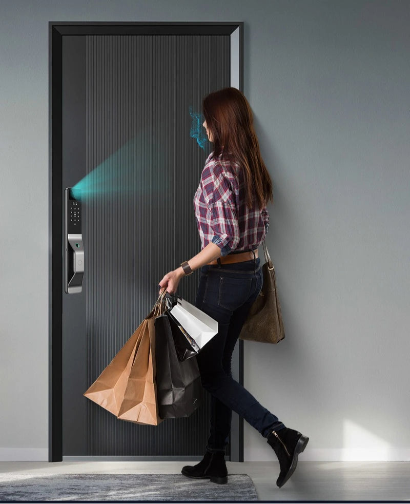 Fully Automatic Tuya Smart Password Door Lock Palm Vein 3D Facial Recognition Electronic Lock Home Fingerprint IC Card Lock