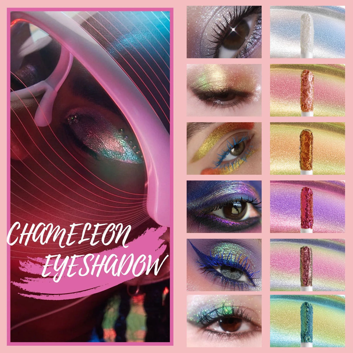 Gold Purple Chameleon Liquid Eyeshadow Pearlescent Fine Shimmer Quick Drying Eye Shadow Polarized Brightening Stage Eye Makeup