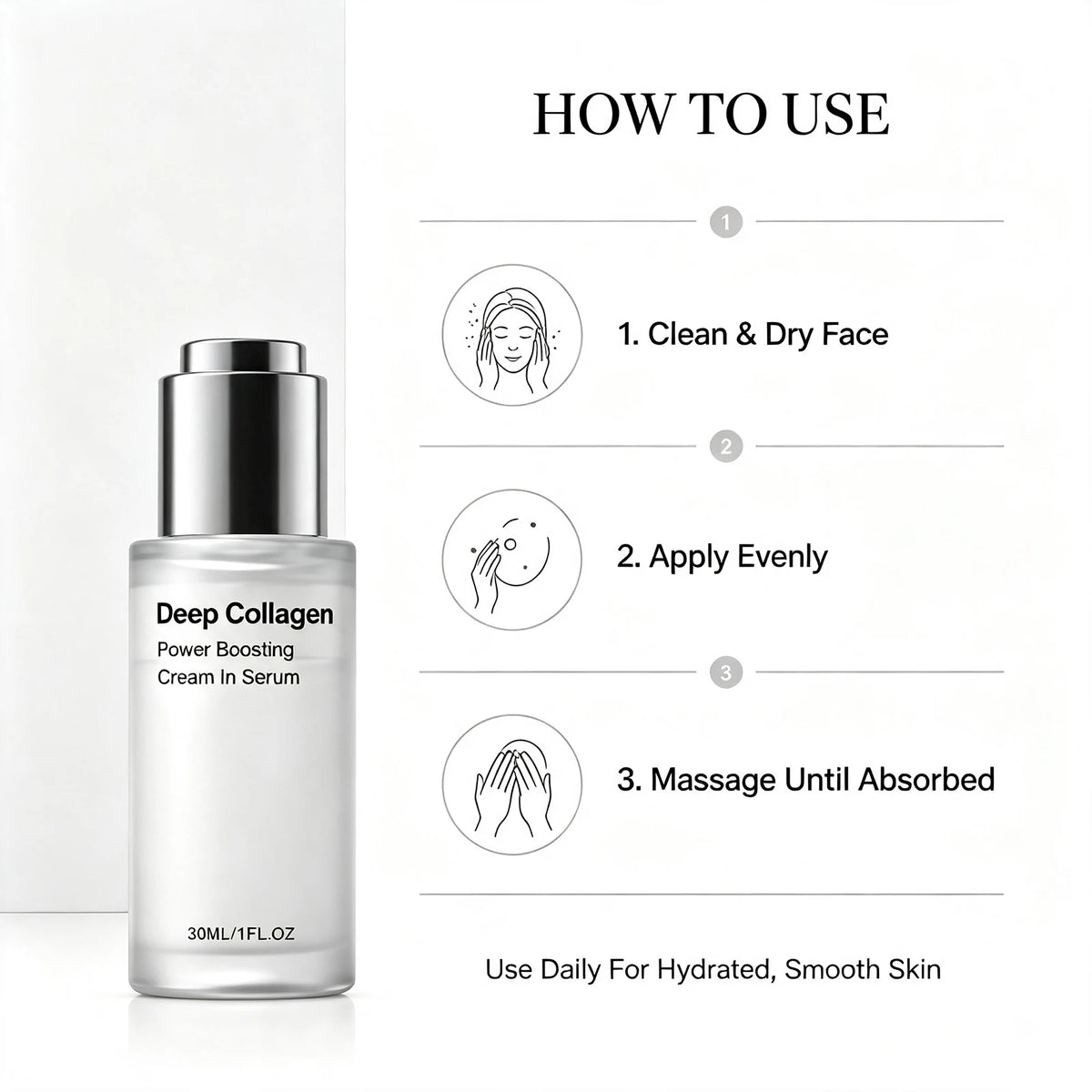 Collagen Hydrating Serum Moisturizing Smoothing Glow Daily Face Essence Lightweight