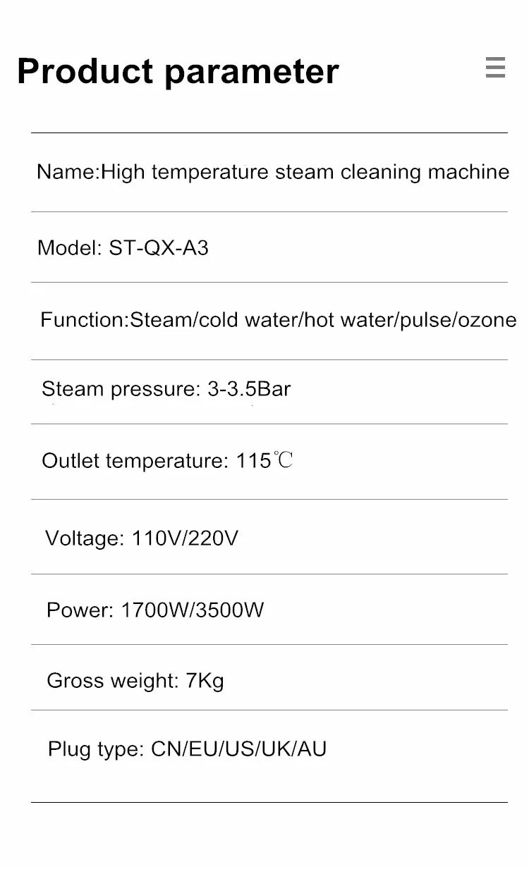 110V/220V 3500W/1700W High Temperature And High Pressure Steam Cleaner Air Conditioning Kitchen Lampblack Machine Commercial