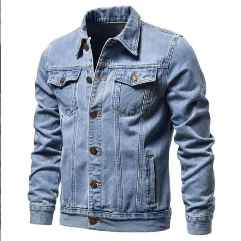 New Spring-autumn-winter Men's Denim Jacket, Japanese-style Casual, Youthful and Trendy Workwear Denim Coat, Men's Clothing