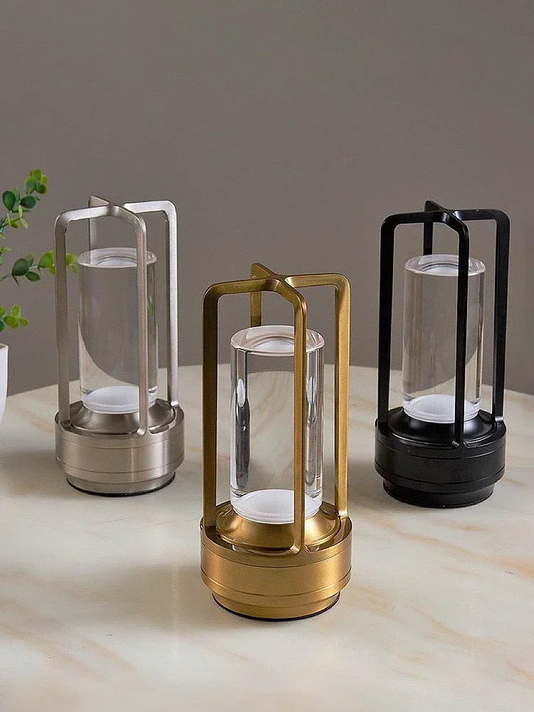 HOMEFISH Night Light Black Gold Silver Table Lamp Touch USB Charging Ambient Light Suitable for Bedrooms Living Rooms