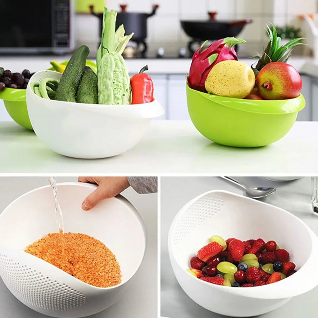 【Hot sales】Rice Drain Basket Rice Filter Fruit and Vegetable Drain Sieve Kitchen Supplies Small Tools Multi-Purpose