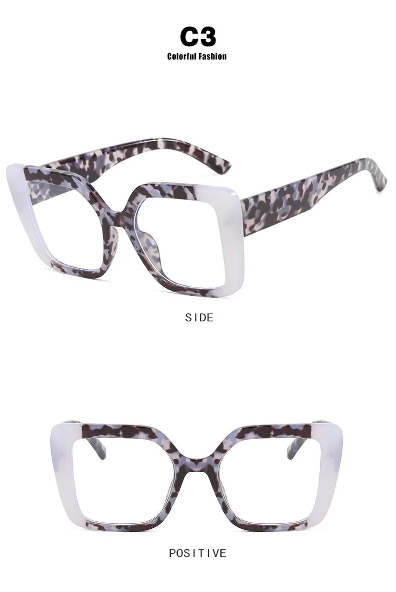 Oversized Square Frame Classic New Fashion Glasses Women Men Luxury Brand Designer Computer Games Anti-Blue Light Eyewear Unisex