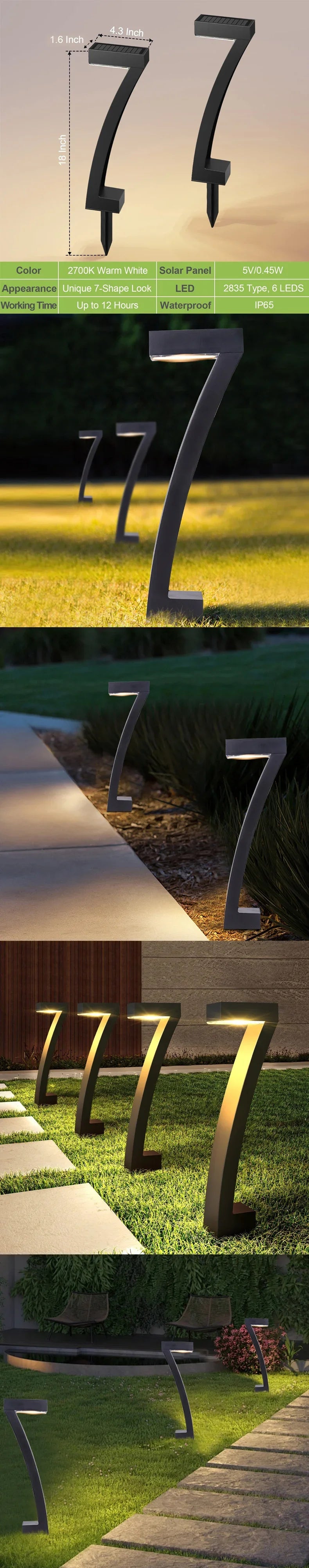 1-12 Pcs LED Solar Powered Spotlight IP65 Waterproof Lawn Lamps Warm Light Projection Path Lamp for Yard Patio Garden Decor