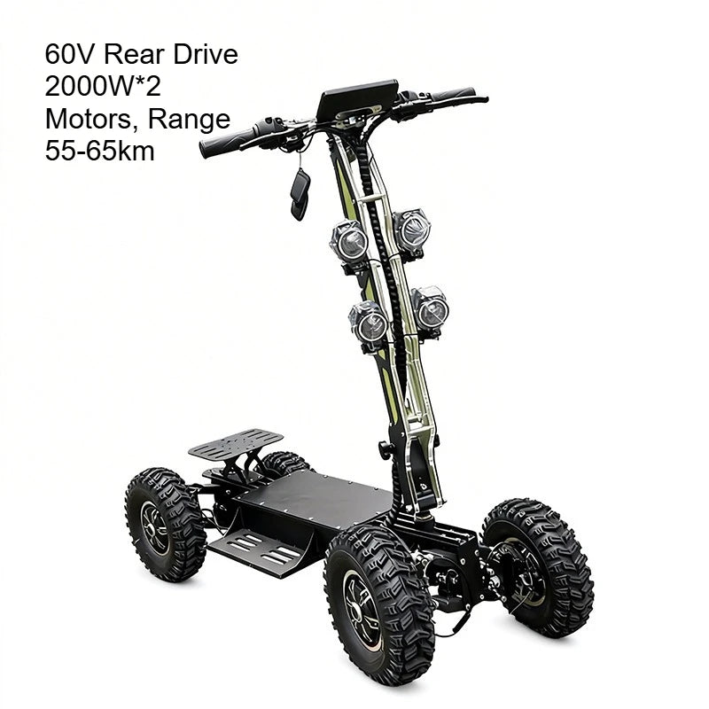 13 inches 4-Wheel High-Speed Electric Scooter – Dual/All-Wheel Drive Foldable Off-Road Vehicle for Outdoor & Patrol Use