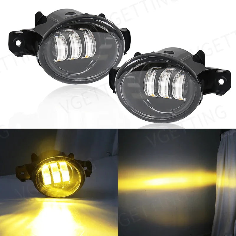 1 Pair LED Fog Lamps For Nissan Altima QASHQAI X-Trail Sylphy Almera March Pathfinder Super Bright Foglights DRL Car Accessories