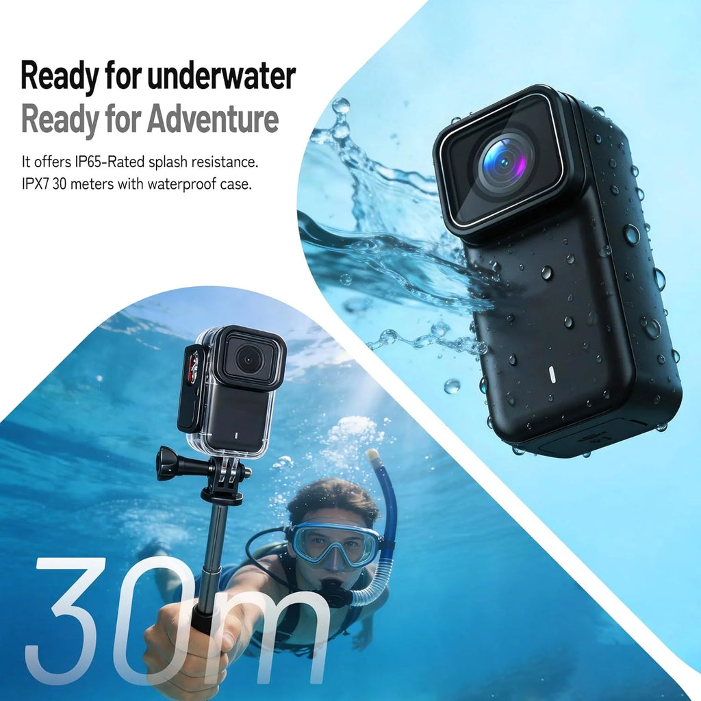 4K HD Action Camera HD EIS Magneti Pocket Video Camera 30m Waterproof WiFi Motorcycle Cam Sport Video Recorder with Memory Card