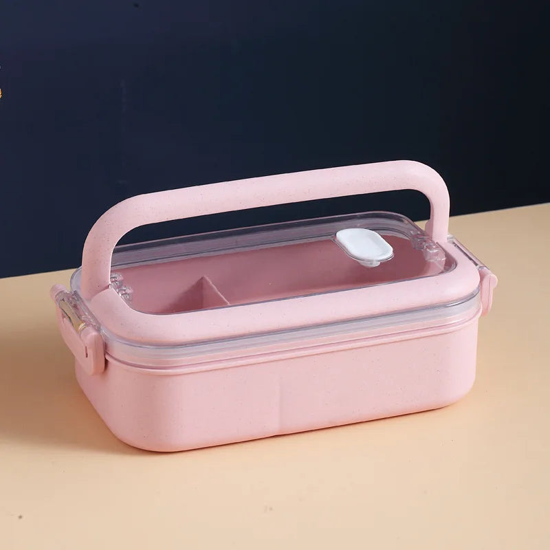Kitchen Home Microwave Lunch Box Wheat Straw Dinnerware Food Storage Container Children Kids School Office Portable Bento Box