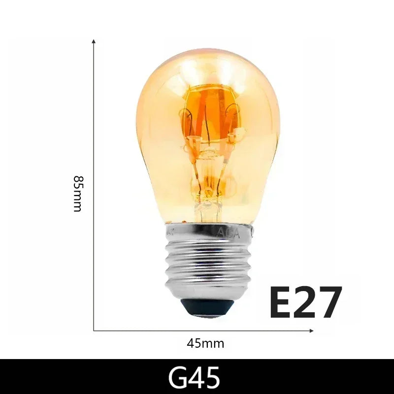 2-10pcs Retro LED Spiral Filament Light Bulb E14 E27 4W 220V Warm Yellow C35 A60 ST64 T185 T225 G80 G95 G125 Vintage Edison Lamp