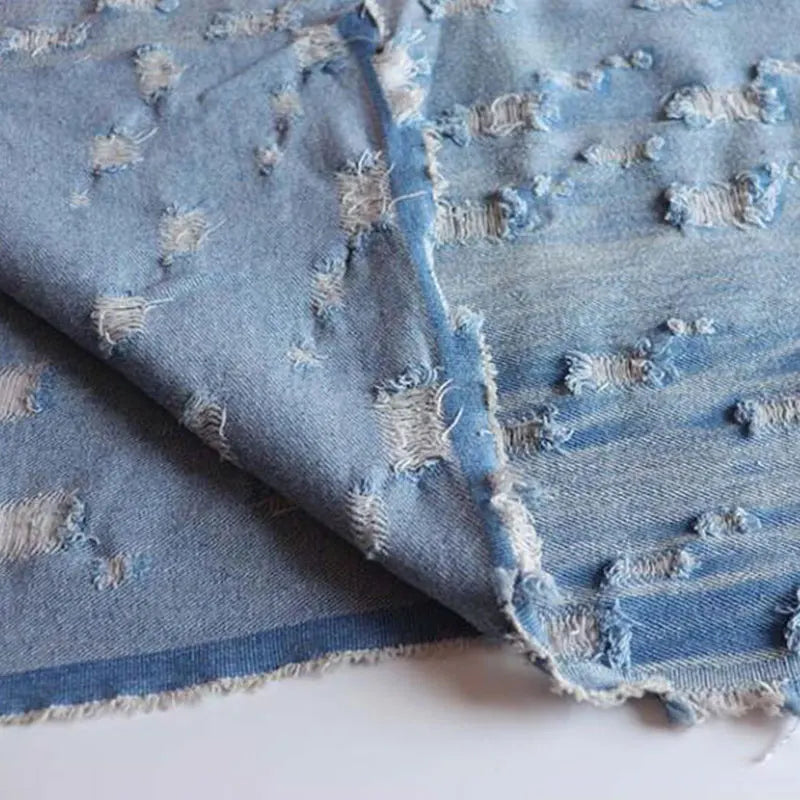 High-quality Vintage cotton ripped denim For Jeans, jackets, skirts, bags, upholstery, crafting, designer fabrics
