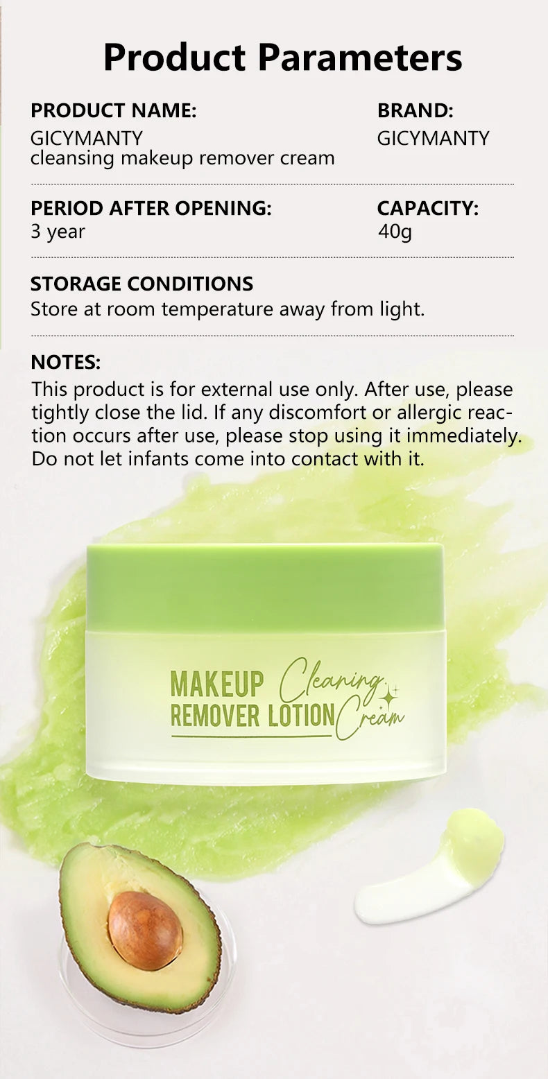 Makeup remover cream deeply cleanses the face, eyes, and lips with a gentle and non irritating makeup remover oil
