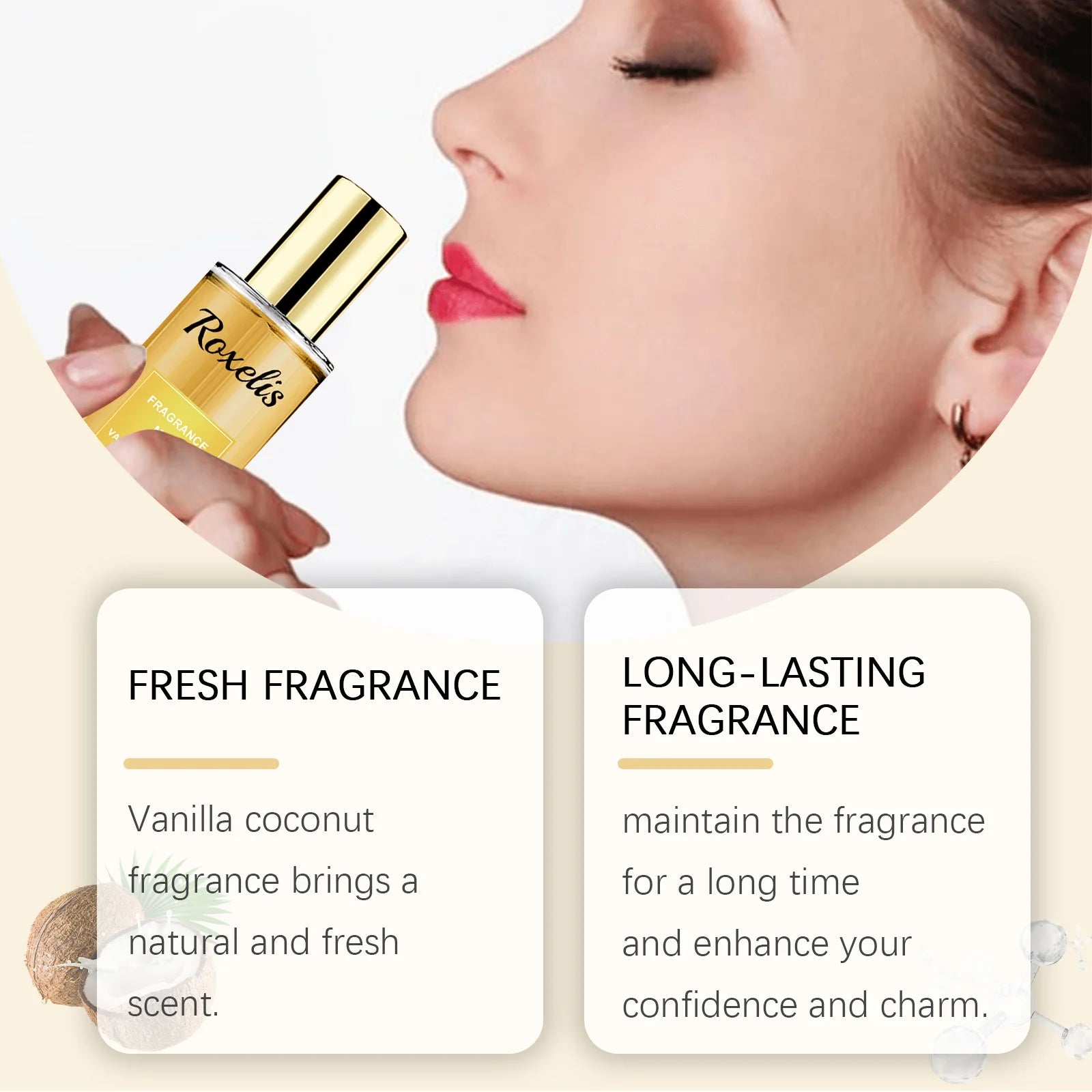 Vanilla Coconut Fragrance Spray, Long-Lasting Fresh Body Spray, Floral and Fruity Refreshing Body Fragrance