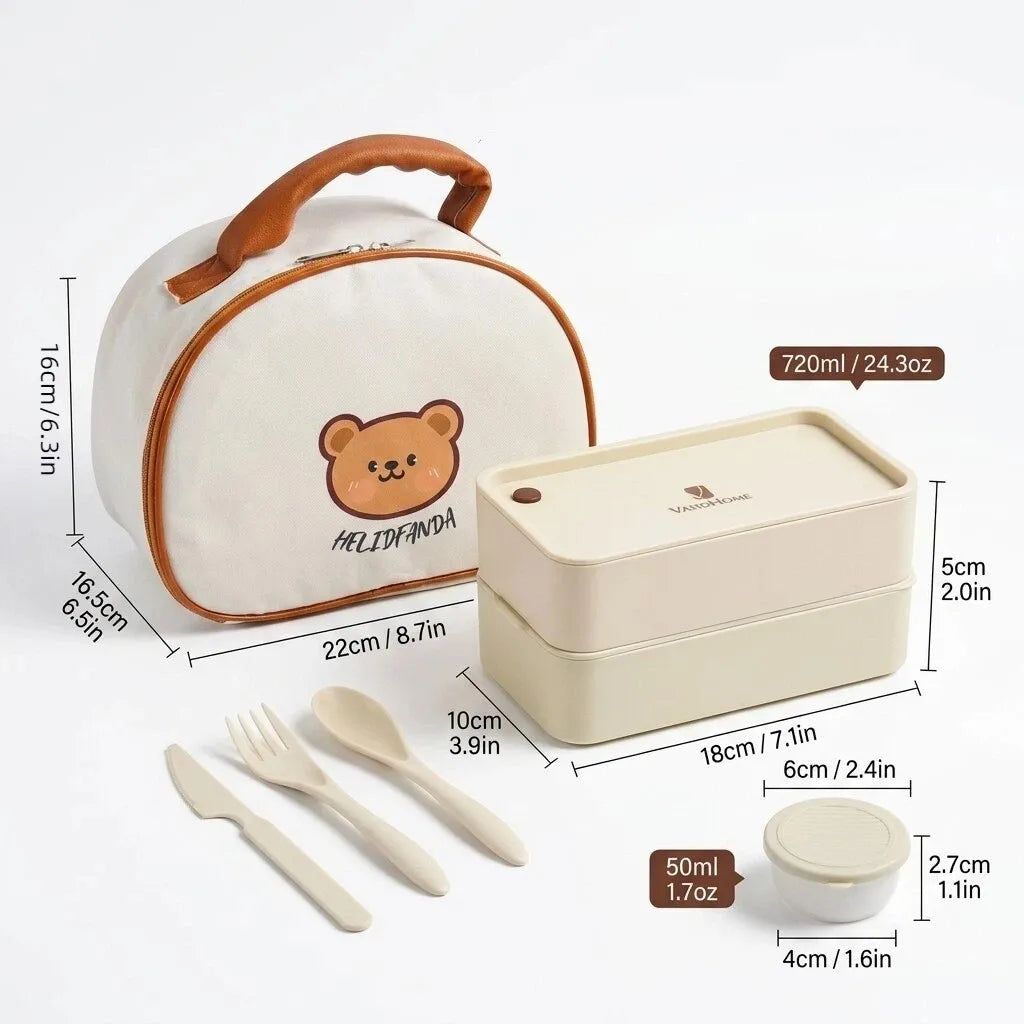 Stackable Plastic Lunch Box For Kids Students Portable Bento Box Microwave Safe Refrigerator Sealed Food Storage Container