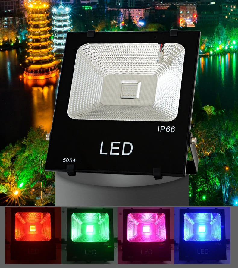 Led Spotlight Colorful Projector Lamp IP66 Outdoor Waterproof Tree Light 10/20/30/50W Garden Green Landscape Patio Lawn Lighting