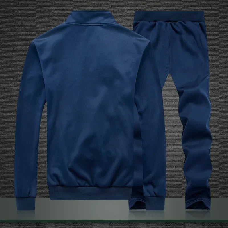 2025 Gym Spring Jacket + Pants Casual Tracksuit Men Sportswear Tracksuits Men Polyester Sweatshirt Sporting Fleece ropa hombre
