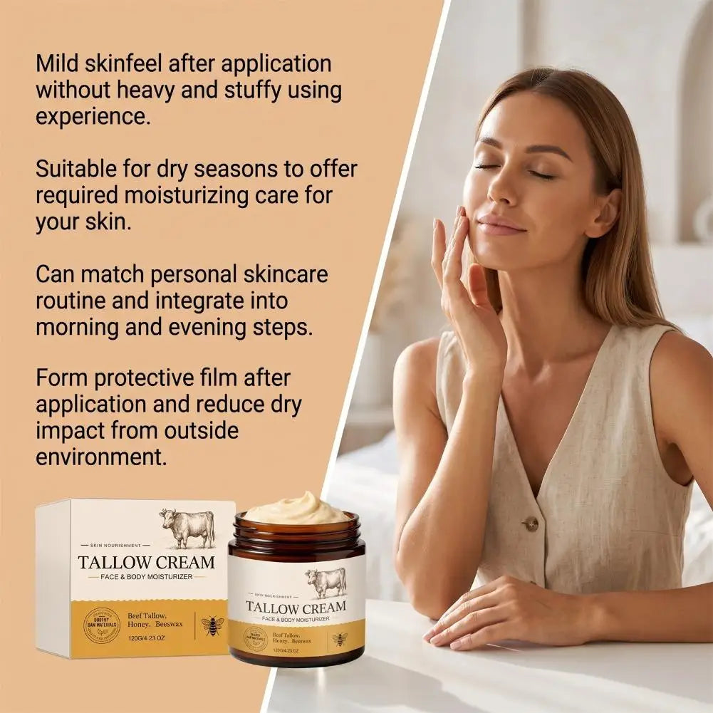 Beef Tallow Paste Deeply Moisturizer Honey Body Lotion Balm Brightening Wrinkle Remover Grass Fed Wild Honey Face Body Cream