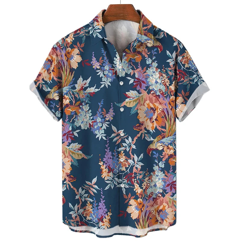 2026 Summer Men's Shirt Print Design Pattern Casual Loose Fashion Breathable Shirt