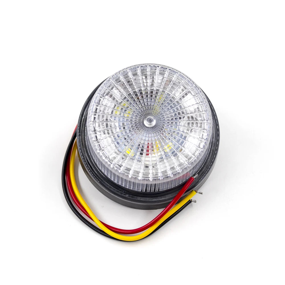 2pcs 12V 24V 12 LED 2 Modes Warning Emergency Strobe Light Flashing Light Revolving light Signal Lamp Truck Tractor Waterproof