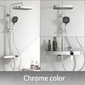 Hot Cold Piano Bathroom Shower System Set Brushed Rose Gold Waterfall Bathroom Faucet Rainfall Piano Bathroom Shower Set