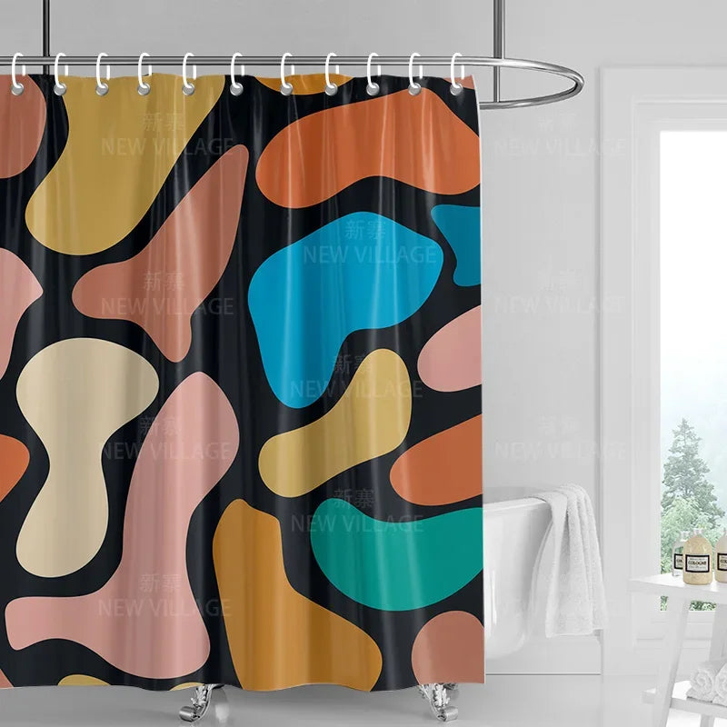 Home decoration shower curtains bathroom waterproof curtain fabric Living Room Modern Nordic Modern geometric pattern simple