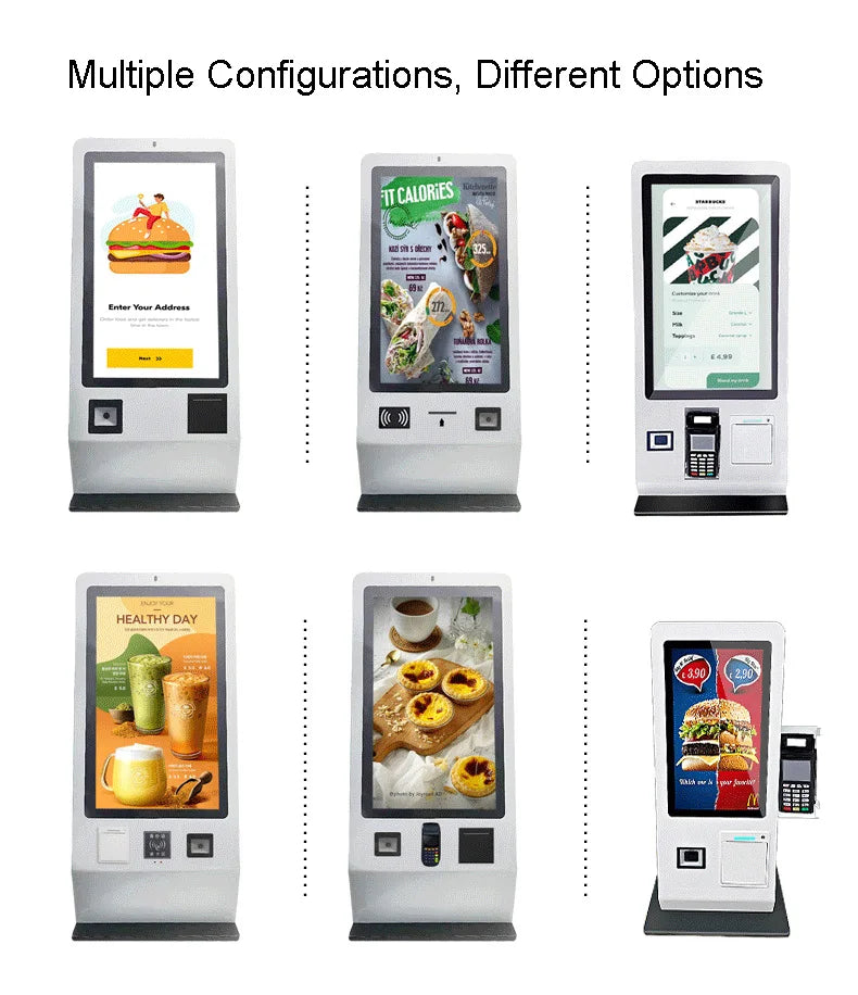 17 19 21.5inch LCD Screen Floor Standing Self Ordering Kiosk Thermal Printer Wall Mounted Bill Payment Kiosk
