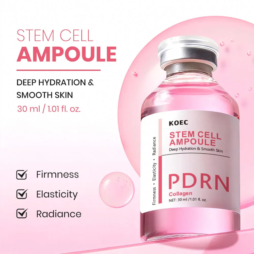 Stem Cell Ampoule PDRN Serum for Face Brightening Skin Smoothing Calming Repairing Daily Moisturizer