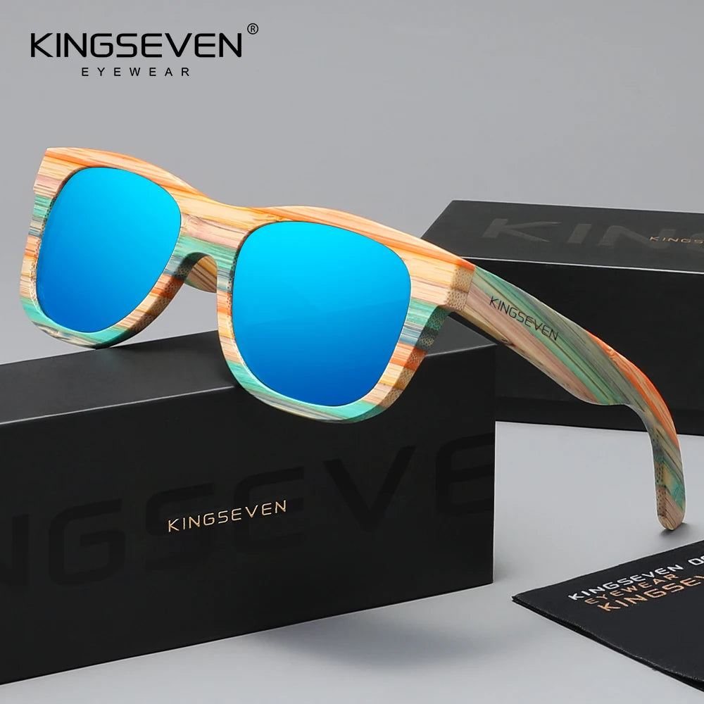 KINGSEVEN Brand Original Wooden Sunglasses Polarized Sunglasses Men Fashion Walnut Wood UV400 Protection Luxury Driving Eyewear