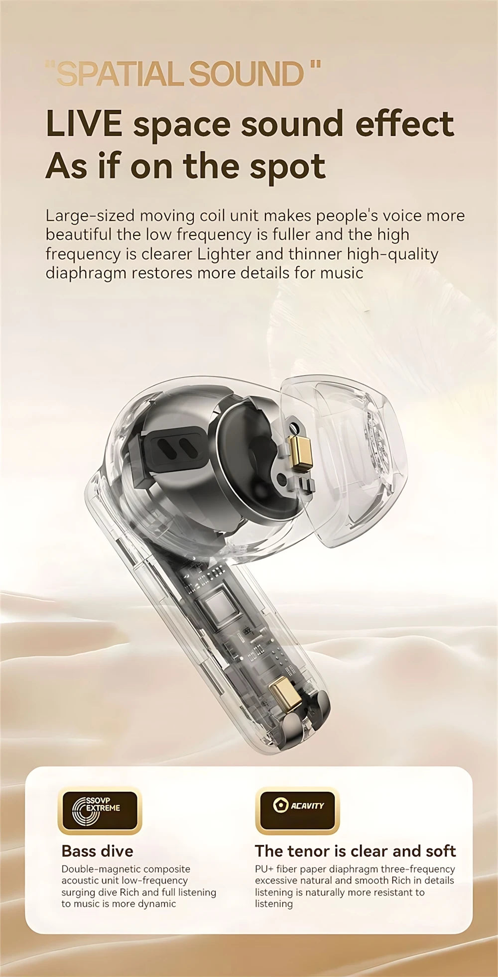 LED Digital Display Bluetooth Earphone Wireless Headset In-ear Mega Bass 9D Surround Sound Game Low-delay HD Call For iPhone