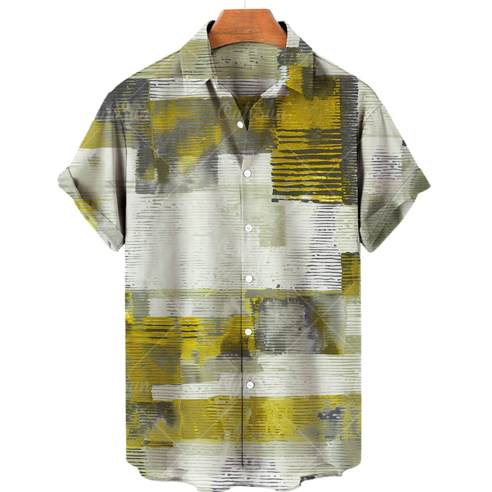 Men's Hawaiian Shirts Men's Short Sleeved Vintage Shirt Men's Fashionable Summer Beach Tops Loose And Comfortable men's Clothing