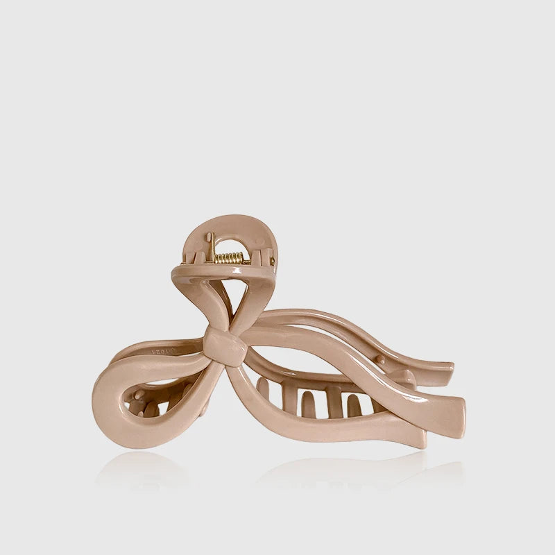 Soft Silicone Bow Hair Clip for Woman Simplicity Elegant Shark Clip Fashion Girl Ponytail Clip Hair Clamp