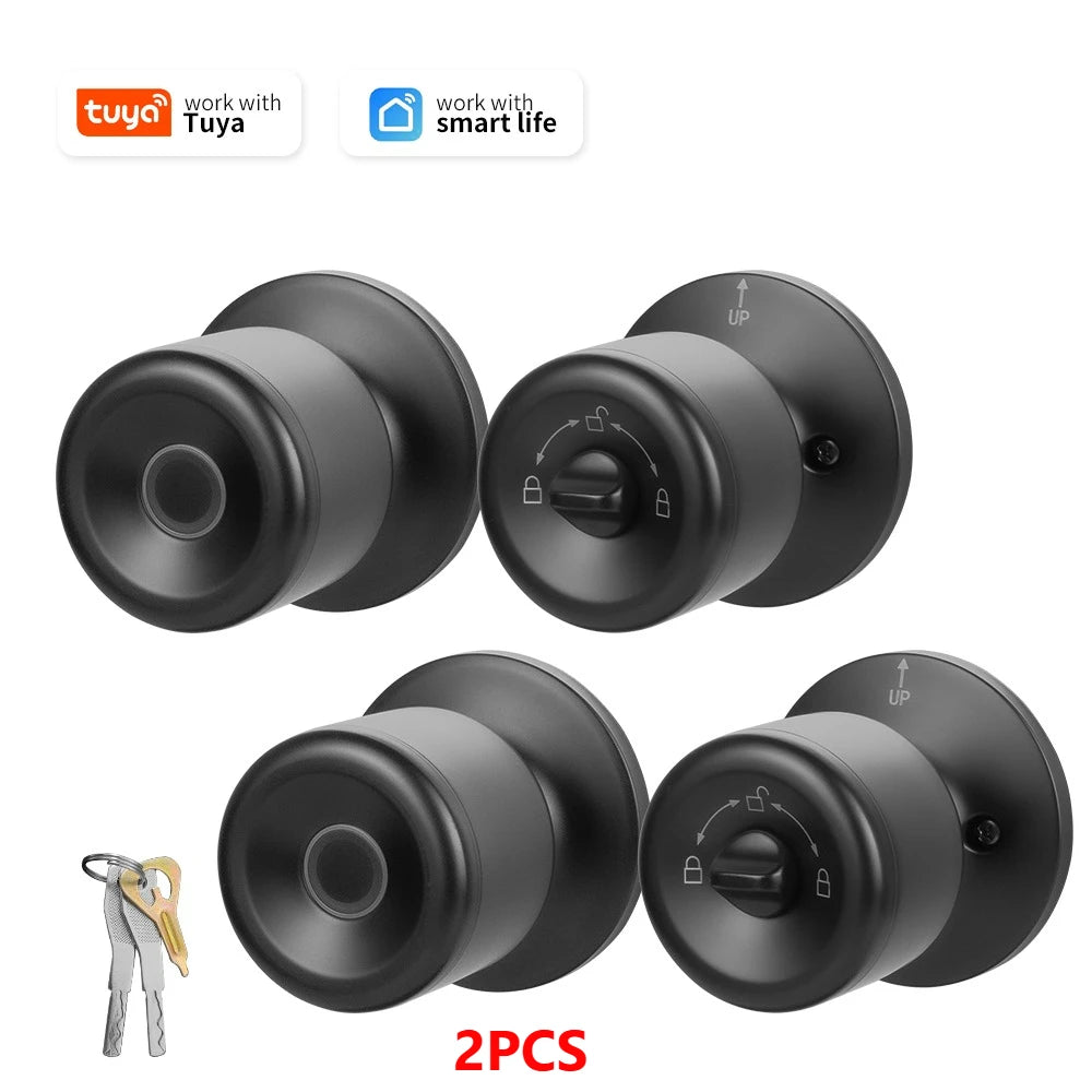 YFK Tuya Smart Door Lock Fingerprint Unlocking Electronic Lock Built-in Battery Dual-Mode Settings For Home Apartment or Gateway