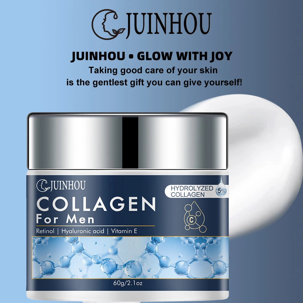 JUINHOU Men's Daily Anti-aging Hydration Face Cream Collagen Retinol Moisturizing Oil Control Firming Skin Refreshing Non-Greasy