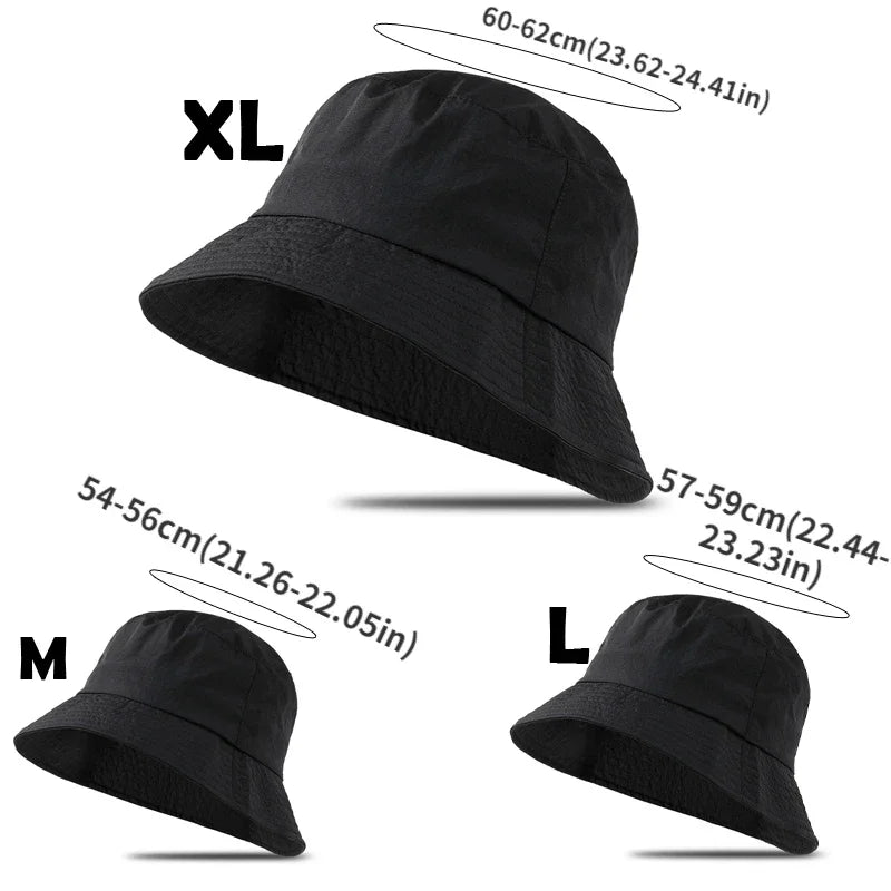 Waterproof Large Size XL62cm Sun Hat Men Women's Sunscreen Mountaineering Big Head Circumference Summer UV Protection Bucket Hat
