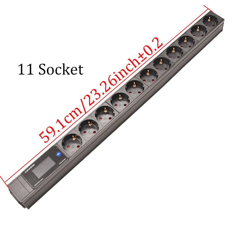 EU Power Strip Power Energy Volt Watt Kwh Meter 2/3/4/5/6/7/8/9/10/11Ways EU Socket extension electrica C14 interface