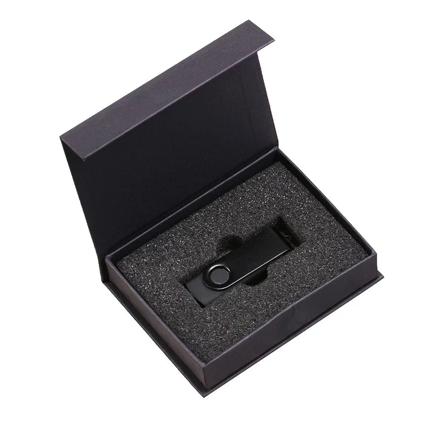 Gift Box Custom The Logo for Free Pen Drive Real Capacity USB Flash Drives Black Memory Stick Color Printing 64GB/32GB U Disk