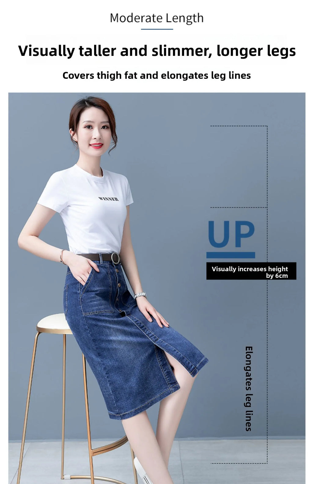 High Waist A-Line Midi Skirt for Women Spring 2023 Denim Split Long Dress Korean Style Commute Pure Color Long Skirt