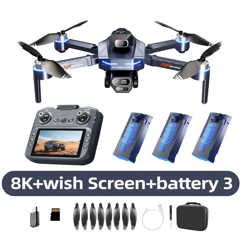 Original GT8 Drone GPS 8K Professional 4K HD Camera 5G Brushless Motor Aerial Photography Optical Flow with screen RC Quadcopter