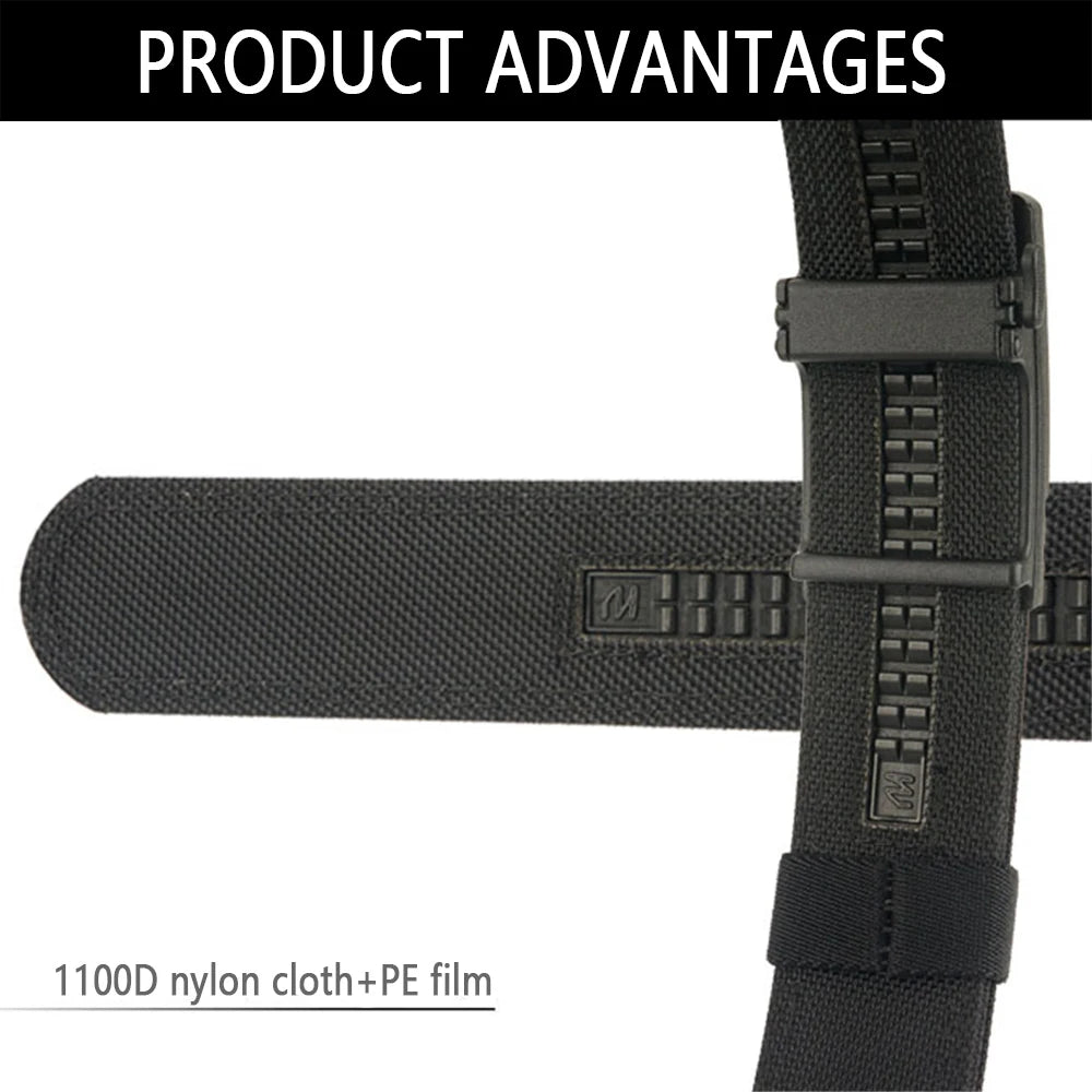 TUSHI New Double-layer Reinforced Automatic Buckle Training Quick Hanging Pistol Belt Men Nylon Outdoor Leisure IPSC Accessories