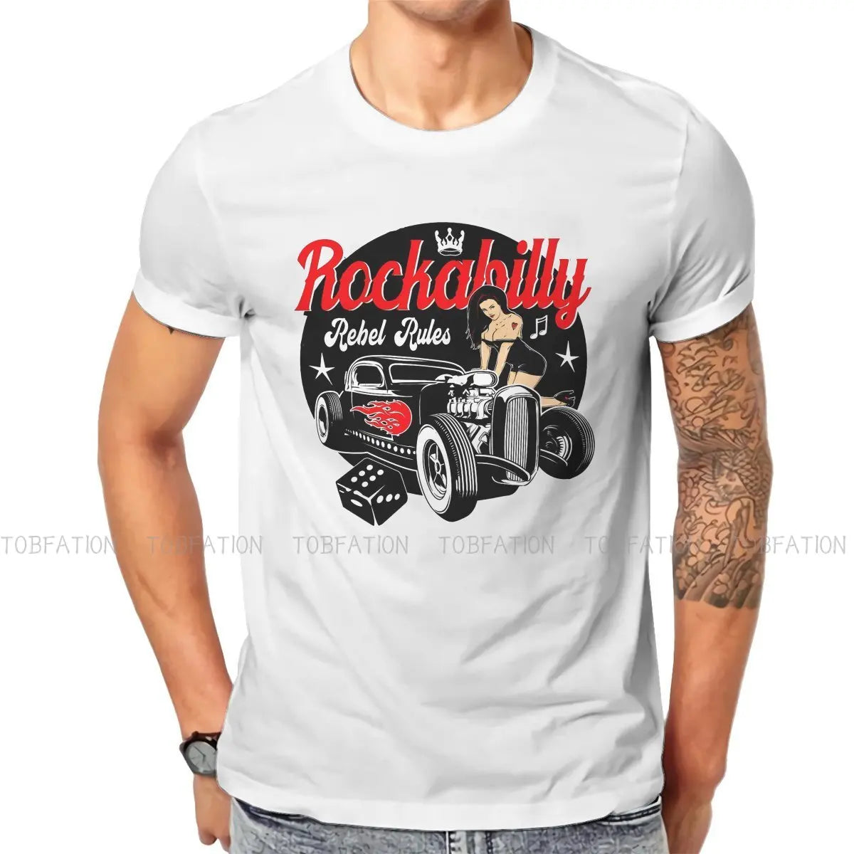 Rockabilly Music Hot Rod Sock Hop Dance Vintage Rock and Roll Essential T Shirt Vintage Cotton Men Tees Harajuku Crewneck TShirt