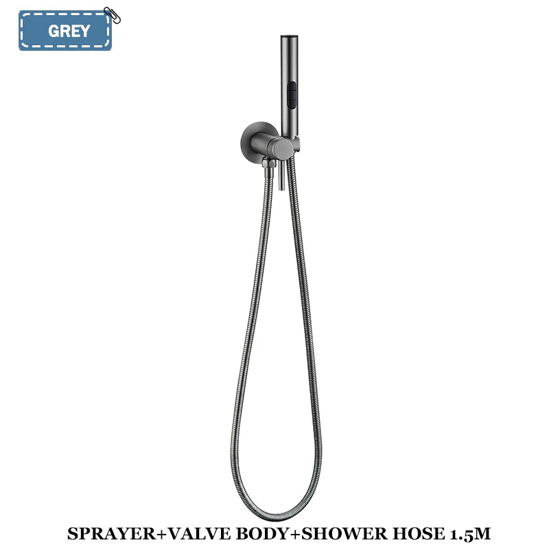 Brass Bidet Faucet 304Stainless Steel Portable Toilet Bidet Sprayer Set Toilet Faucet Hygienic Shower Hot Cold Water Shoer Head