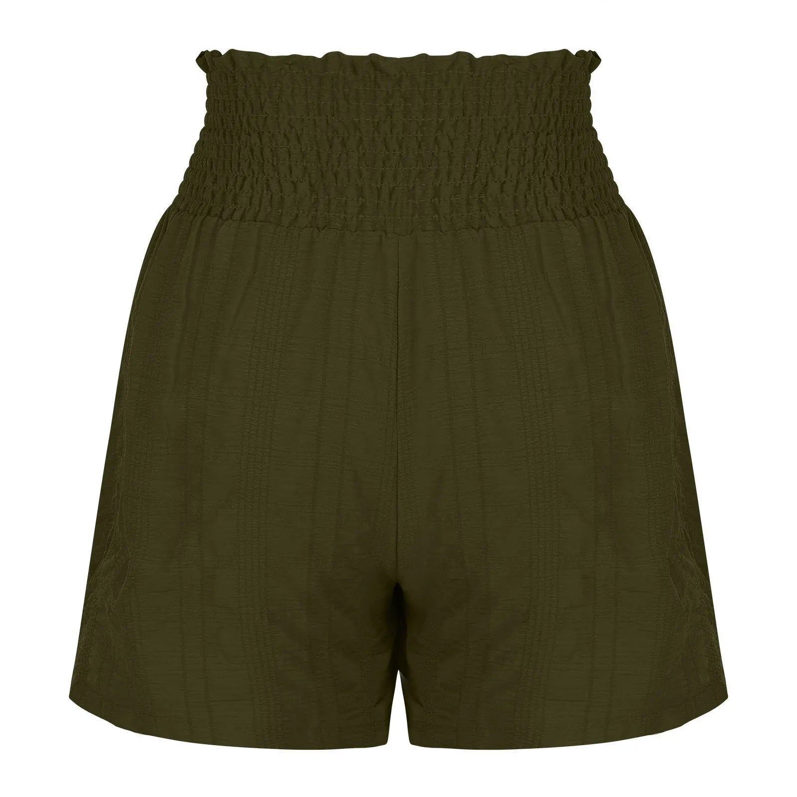 Women Casual High Waist Shorts Skirt Smocked Elastic Drawstring A-Line Flowy Short Skirt Pants Summer Solid Color Beach Skorts