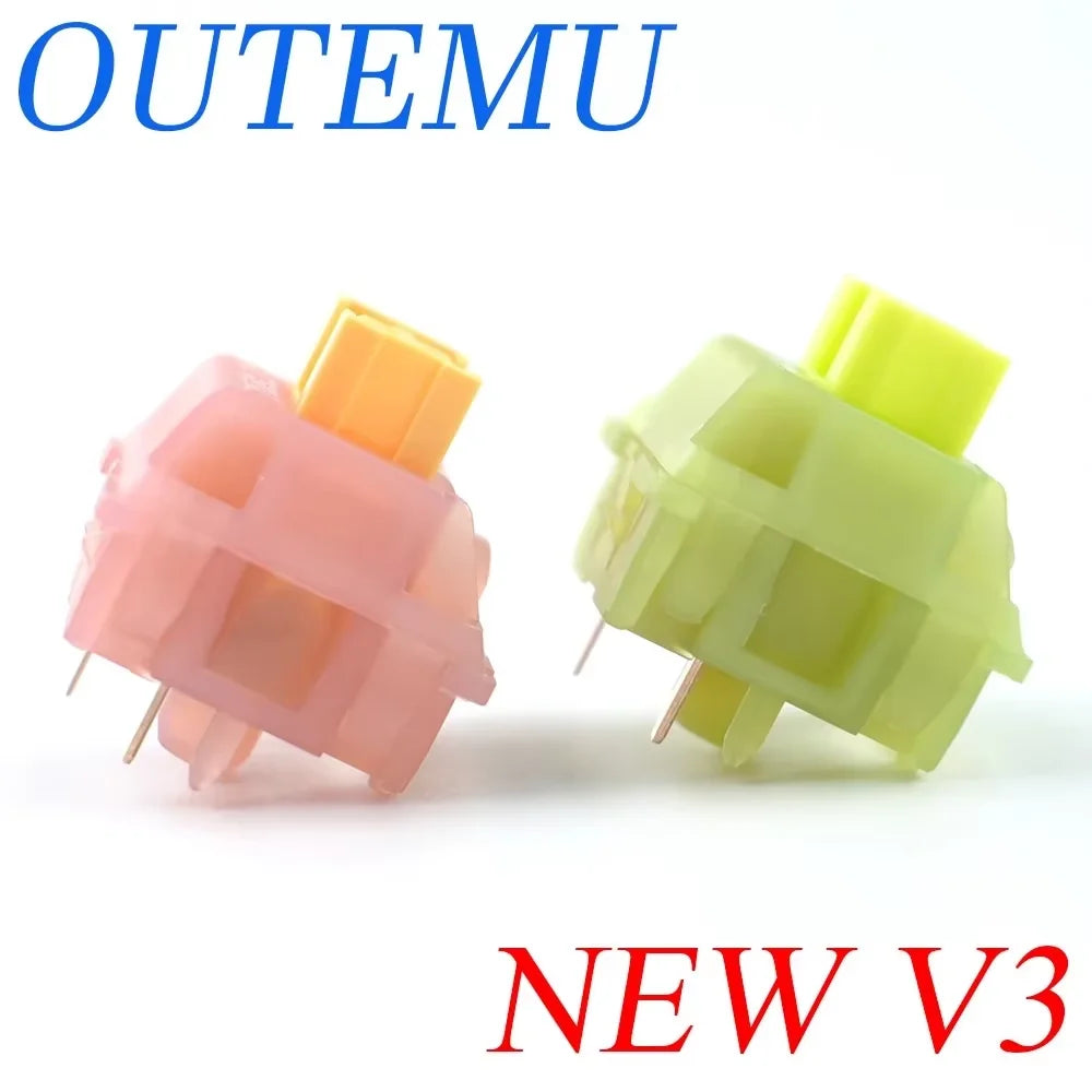 Outemu Silent Peach V3 Switch Mute Lemon V3 Switches Mechanical Keyboard Linear Tactile 5 Pin Hot swap Pre Lubed PA66 POM Switch