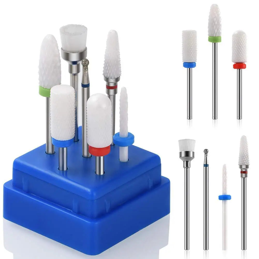Nail Drill Bits Set, E-file 3/32 inch Bits Manicure Pedicure Remover Tools for Acrylic Gel Nails, Salon Home Nail Care Supplies