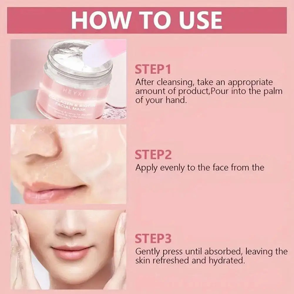 Hexyi Peel-Off Collagen Mask with Scraper Deep Nourishment Purify Pores Smooth Uneven Skin Tone Anti-Fatigue Face Skincare