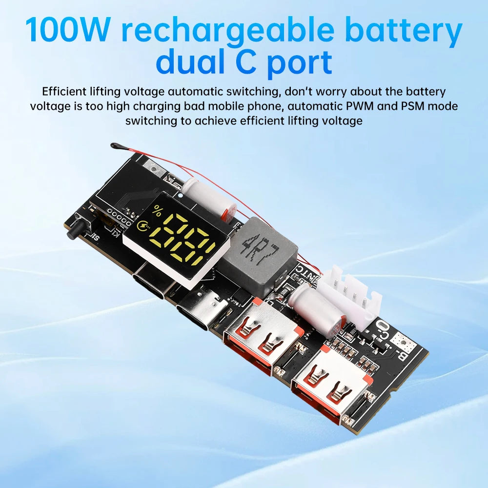 3S 4S 5S 65W 100W Power Bank Dual Type-C Bidirectional Super-Fast Charging Module Power Bank Circuit Board