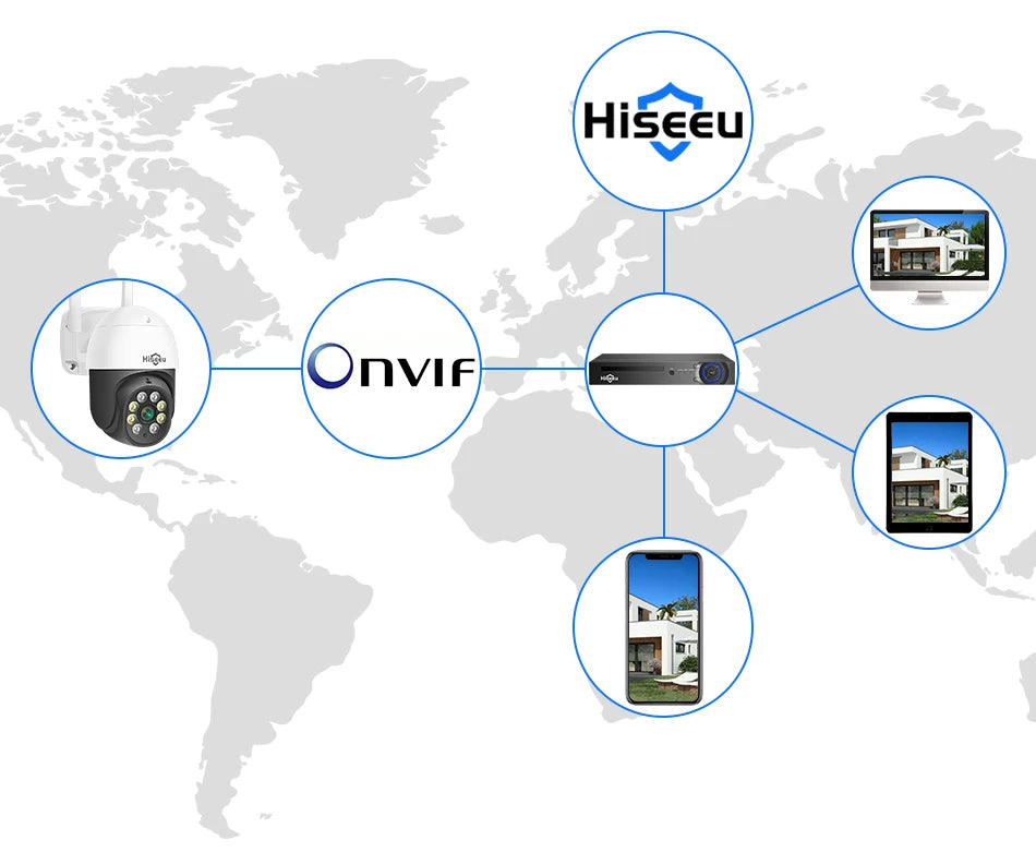 Hiseeu 2MP PTZ Wifi Smart Camera 5x Digital Zoom Human Detect Auto Tracking Wireless CCTV Video Surveillance IP Camera