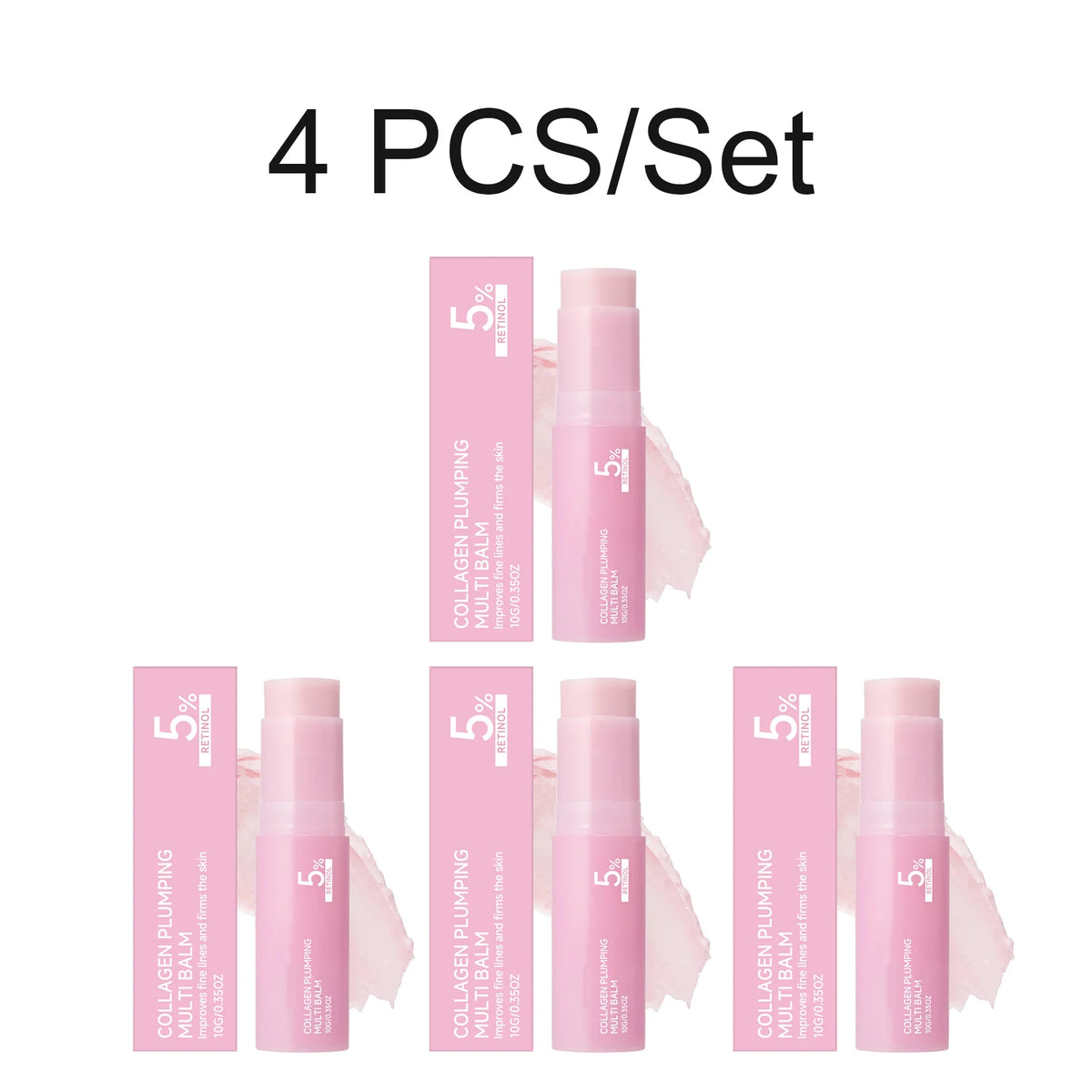 PDRN Pink Collagen Multi Balm Stick 5% Volume Stick Set Moisturizing Firming Fine Lines Brightening Portable Skincare Stick