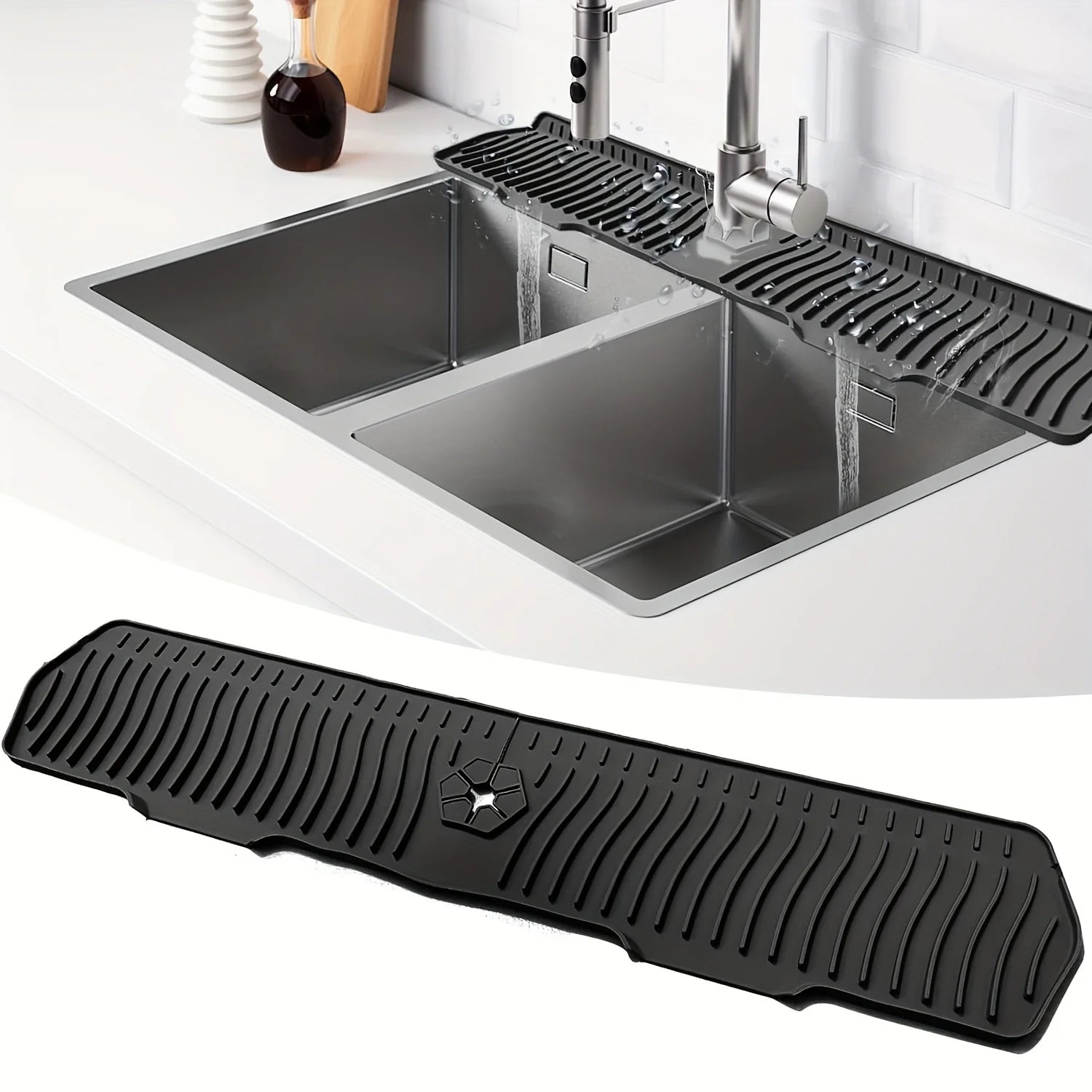 Kitchen Long Silicone Sink Faucet Mat Splash Guard for Absorbent Sink Countertop Protectors Mat Kitchen Gadgets